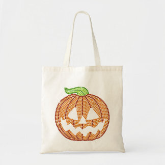 Gedrukte Rhinestone Jackolantern Pumpkin Tote Bag