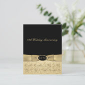 GEDRUKTE RIBBON 50e Jubileum RSVP-kaart RSVP Kaartje (Staand voorkant)