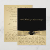 GEDRUKTE RIBBON 50e Jubileum RSVP-kaart RSVP Kaartje (Voorkant / Achterkant)
