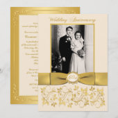 GEDRUKTE RIBBON 60th Jubileum Invite Kaart (Voorkant / Achterkant)