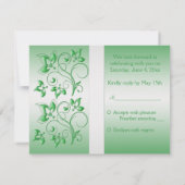GEDRUKTE RIBBON Emerald Green, White Reply Kaart (Achterkant)
