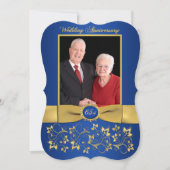 GEDRUKTE RIBBON Fancy vorm 65e Jubileum Uitnodigen Kaart (Voorkant)