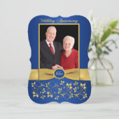 GEDRUKTE RIBBON Fancy vorm 65e Jubileum Uitnodigen Kaart (Staand voorkant)