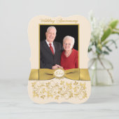 GEDRUKTE RIBBON Fancy vorm 65e Jubileum Uitnodigen Kaart (Staand voorkant)