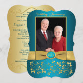 GEDRUKTE RIBBON Fancy vorm 67e Jubileum Uitnodigen Kaart (Voorkant / Achterkant)