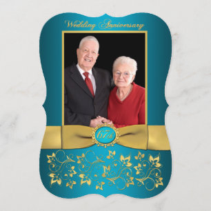 GEDRUKTE RIBBON Fancy vorm 67e Jubileum Uitnodigen Kaart