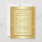 GEDRUKTE RIBBON Gold Floral Reply Card RSVP Kaartje (Achterkant)