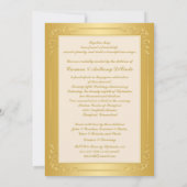 GEDRUKTE RIBBON Ivory, Gold 75th Jubileum Invite Kaart (Achterkant)
