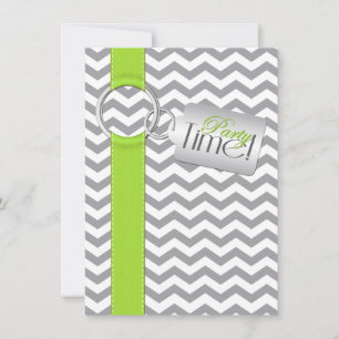 GEDRUKTE RIBBON Limoen Grey White 21st Birthday Pa Kaart