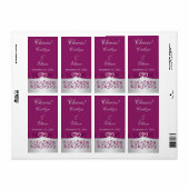 GEDRUKTE RIBBON Paars, Zilver Wine Label (Full Sheet)