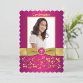 GEDRUKTE RIBBON Scallop Edged Bevestiging Foto Kaart (Staand voorkant)