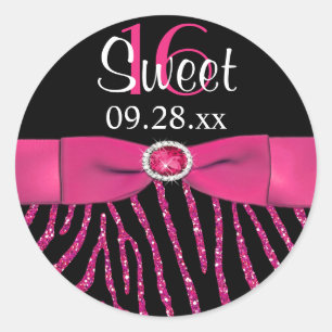 GEDRUKTE RIBBON Zebra Sweet 16 Sticker