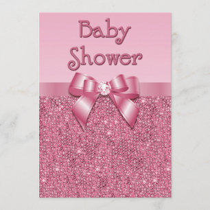 Gedrukte roze reeksen en Baby shower voor meisjes Kaart