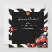 GEDRUKTE ROZEN, ZWARTE ZEBRA KAART (Achterkant)