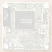 gedrukte schakeling - geek elektronische PCB's Glazen Onderzetter (Achterkant)