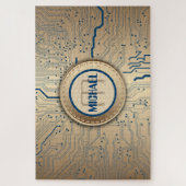 Gedrukte schakelkaart Elektronica koperen monogram Legpuzzel (Verticaal)