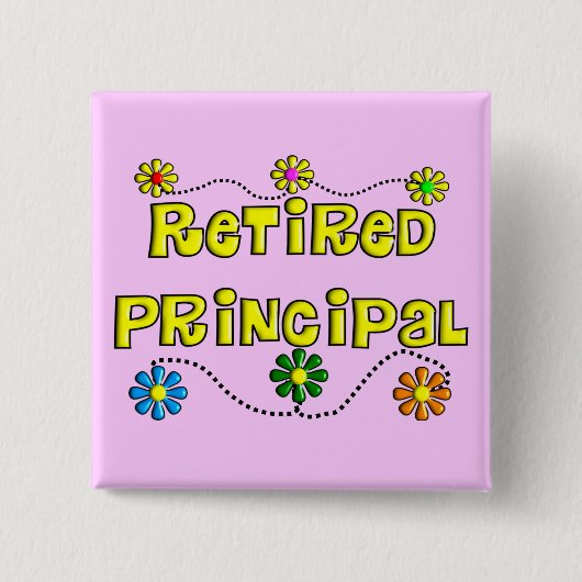 Gedrukte schenkingen aan de schoolhoofden vierkante button 5,1 cm (Voorkant)