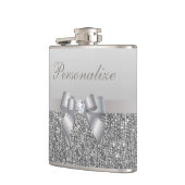 Gedrukte Silver Sequins, Bow & Diamond ImageElegan Heupfles (Links)