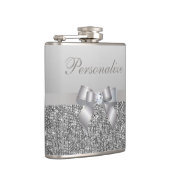 Gedrukte Silver Sequins, Bow & Diamond ImageElegan Heupfles (Rechts)