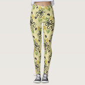Gedrukte slangen en bloemen leggings (Voorkant)