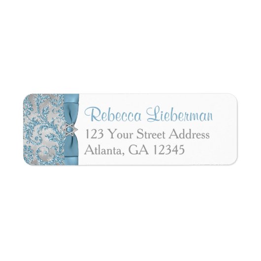 GEDRUKTE strik Winter Wonderland retour adres labe Etiket (Voorkant)