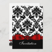 Gedrukte uitnodiging voor bruiloft met roodbruin (Voorkant / Achterkant)