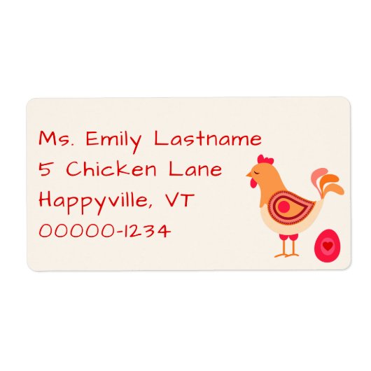 Gedrukte verzendlabels voor kippen en eieren etiket (Voorkant)
