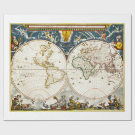 Gedrukte Vintagekaart Cadeaupapier