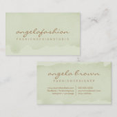 Gedrukte Waterverf Texture Green Visitekaartje (Voorkant / Achterkant)