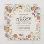 Gedrukte Wildflower Bloemen Baby's in Bloom Shower Kaart (Voorkant / Achterkant)