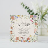 Gedrukte Wildflower Bloemen Baby's in Bloom Shower Kaart (Staand voorkant)
