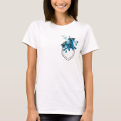 Gedrukte zak met blauwe bloemen t-shirt (Voorkant)