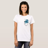 Gedrukte zak met blauwe bloemen t-shirt (Voorkant volledig)