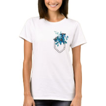 Gedrukte zak met blauwe bloemen