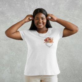 Gedrukte zak met herfstbloemen t-shirt