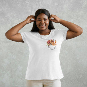Gedrukte zak met herfstbloemen t-shirt