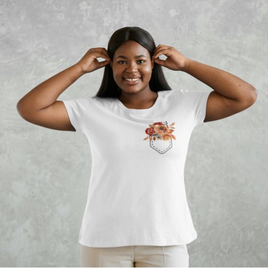 Gedrukte zak met herfstbloemen t-shirt