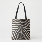 Gedrukte Zebra Verbergen Canvas tas, zwart/wit Tote Bag (Voorkant)