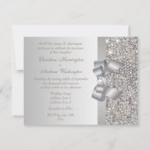 Gedrukte zilveren pailletten, Boog & Diamanten bru Kaart (Achterkant)