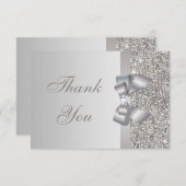 Gedrukte zilverreeksen, BW & Diamond Hartelijk dan Bedankkaart (Voorkant / Achterkant)