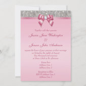 Gedrukte zilverreeksen en roze weduwschap kaart (Achterkant)