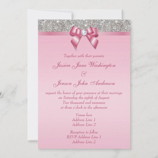 Gedrukte zilverreeksen en roze weduwschap kaart (Achterkant)