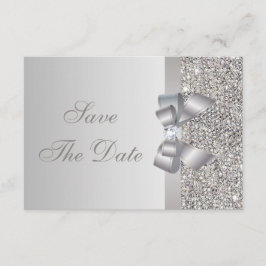 Gedrukte zilversequins en diamant sparen de datum save the date