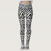 GEDRUKTE ZWARTE WITTE ZEBRA HUID LEGGINGS (Voorkant)
