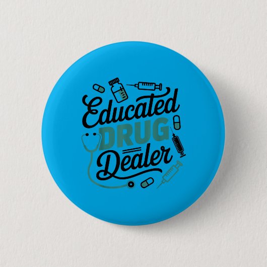 Geducateerd Grappig Verpleegstersleven Ronde Button 5,7 Cm (Voorkant)