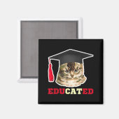 Geducerde kat in afstudeerhoed grappig afstudeerca magneet (Voorkant / Achterkant)