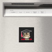 Geducerde kat in afstudeerhoed grappig afstudeerca magneet (Insitu (Vaatwasser))