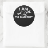 GEDUID Auto Mechanic Ik ben de garantie Ronde Sticker (Tas)