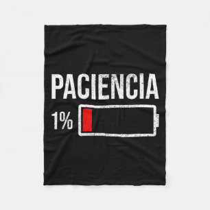 Geduld 1 Geduld Bij 1 Lage Batterij Grappige Humor Fleece Deken