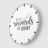 Geduld beloont inspanning, succes, drukte motivati grote klok (Hoek)